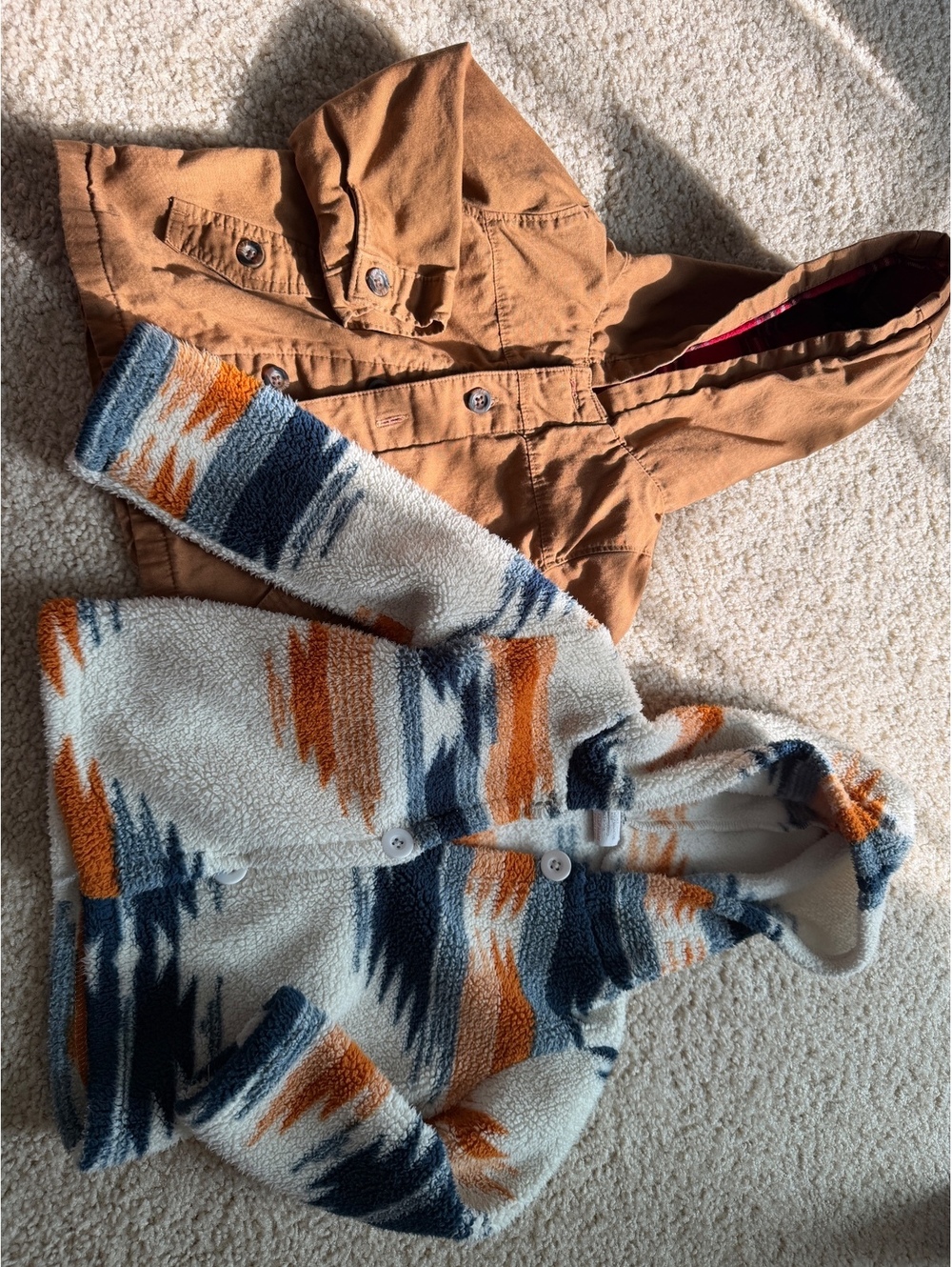 Set of 2 toddler boy fall hooded jackets